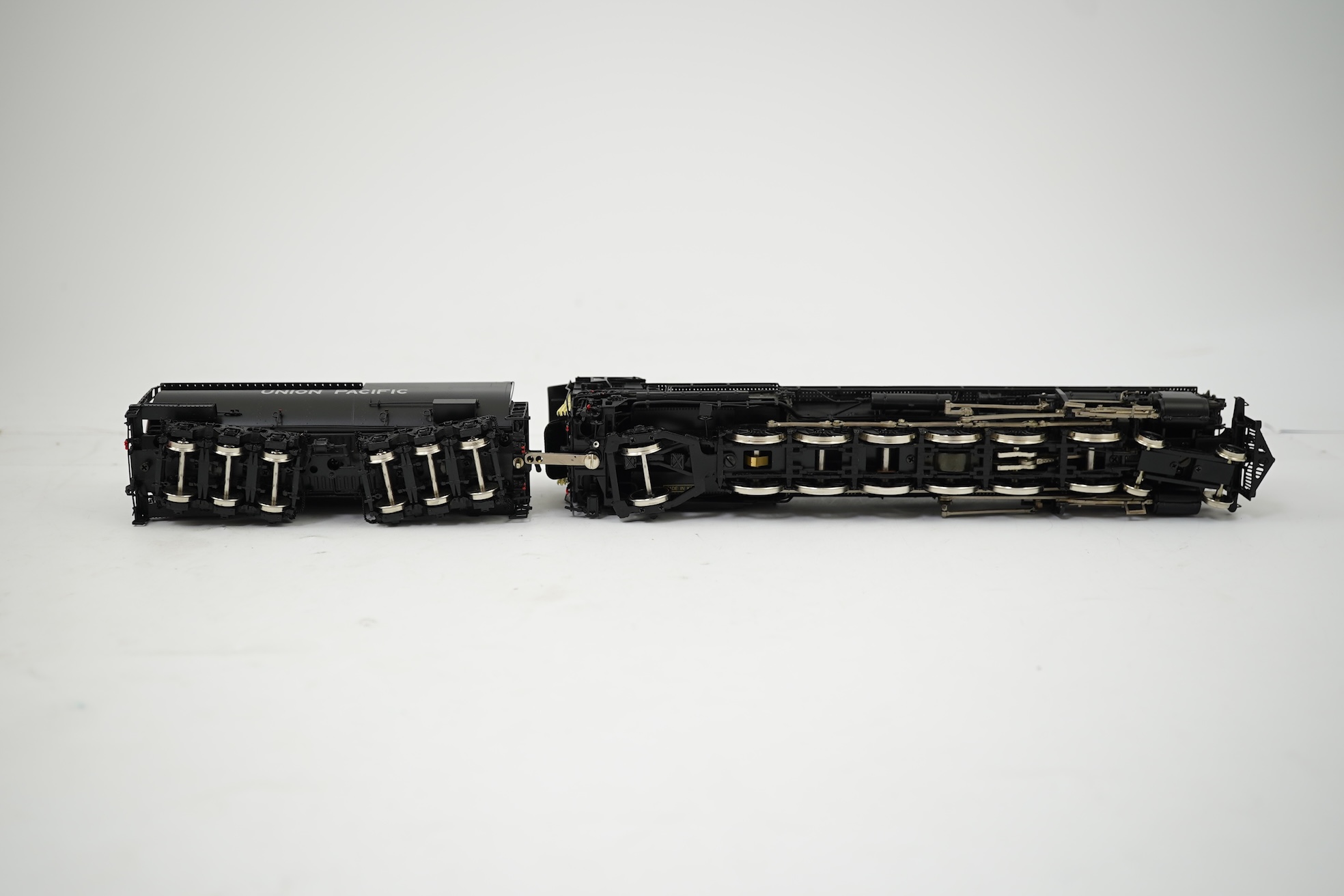 A boxed HO gauge Key Imports model of Union Pacific 9000 class, 9043, 4-12-2 tender locomotive, powered for two rail operation.